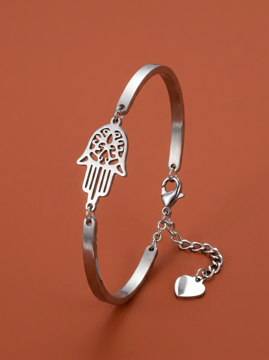 Bracelet main de Fatma Amal en acier inoxydable ajustable