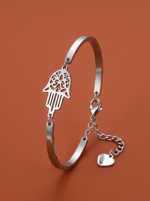 Bracelet main de Fatma Amal en acier inoxydable ajustable